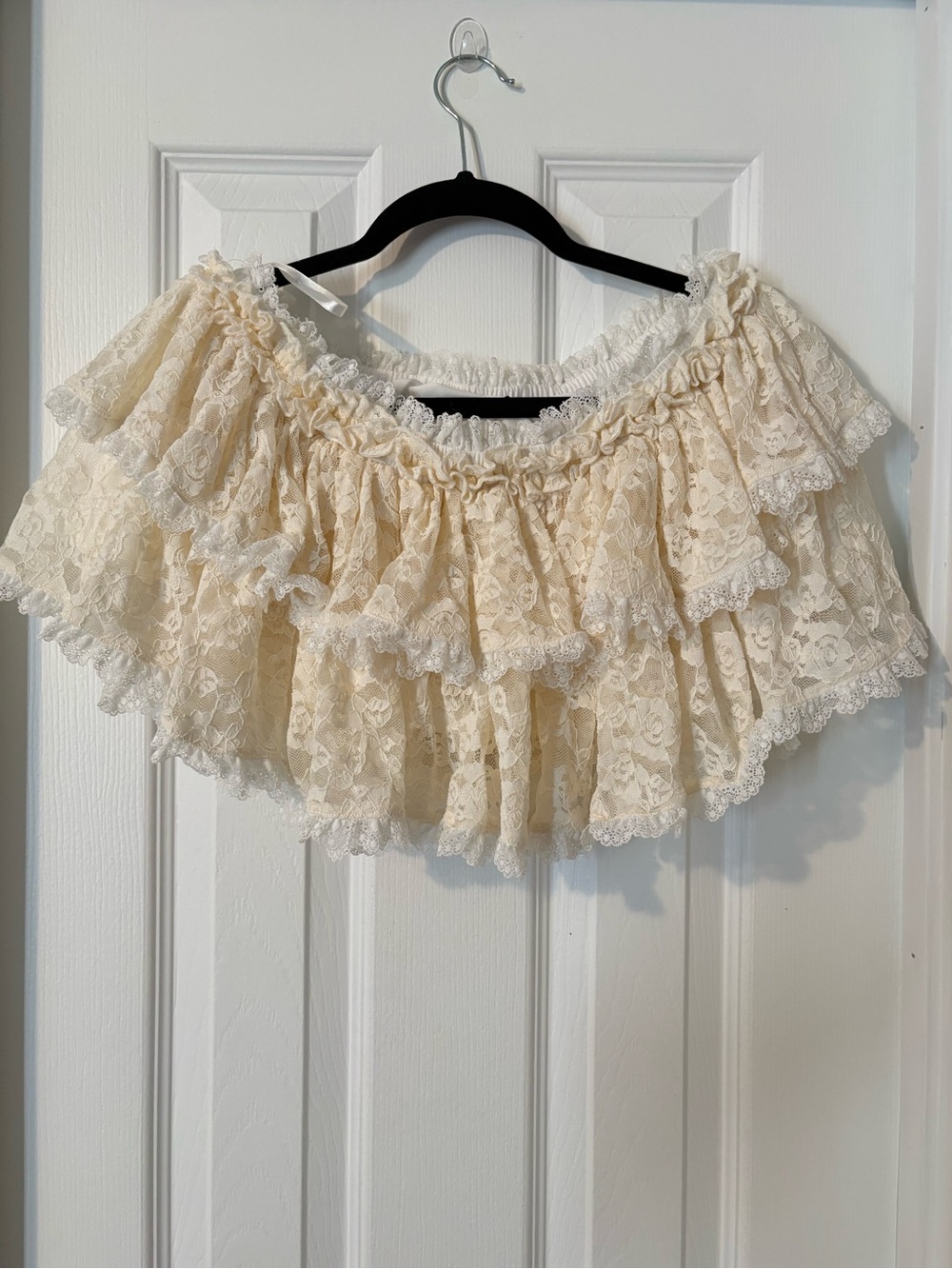 MAJORELLE Ivory Lace Tiered Mini Skirt /Revolve | Size S - Picture 4 of 11